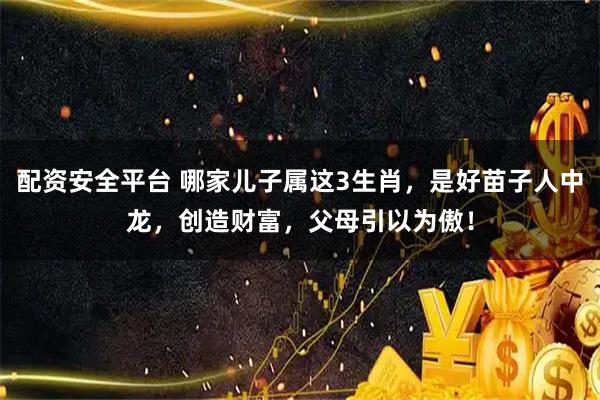 配资安全平台 哪家儿子属这3生肖，是好苗子人中龙，创造财富，父母引以为傲！